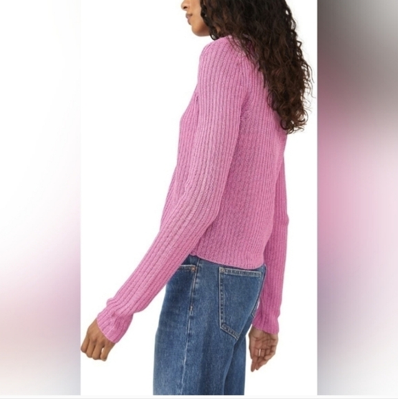NWT Free People Game On Cardigan in Butterfly Blush Size XS $78 - Picture 4 of 9